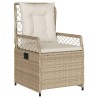 Ensemble à manger de jardin et coussins 3 pcs Beige poly rotin 