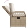 Ensemble à manger de jardin et coussins 3 pcs Beige poly rotin 
