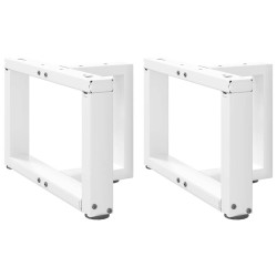 Pieds de table basse en T, 2 pièces, blanc, 50 x 25 x (30-31) cm, acier 