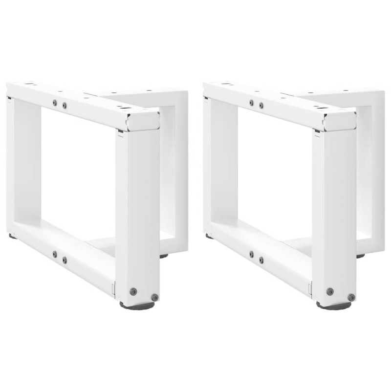 Pieds de table basse en T, 2 pièces, blanc, 50 x 25 x (30-31) cm, acier 