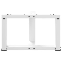 Pieds de table basse en T, 2 pièces, blanc, 50 x 25 x (30-31) cm, acier 