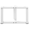 Pieds de table basse en T, 2 pièces, blanc, 50 x 25 x (30-31) cm, acier 