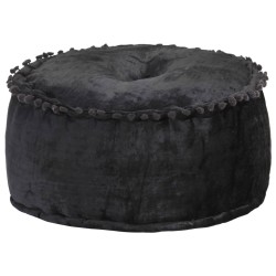 Pouf Rond Velours 40x20 cm Anthracite 