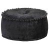 Pouf Rond Velours 40x20 cm Anthracite 