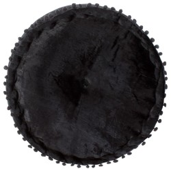 Pouf Rond Velours 40x20 cm Anthracite 