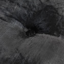 Pouf Rond Velours 40x20 cm Anthracite 
