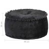 Pouf Rond Velours 40x20 cm Anthracite 