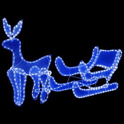 Cordon lumineux de Noël Renne et traîneau avec maille 432 LED 