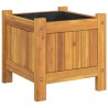 Jardinière avec doublure 31x31x30 cm bois massif d'acacia 