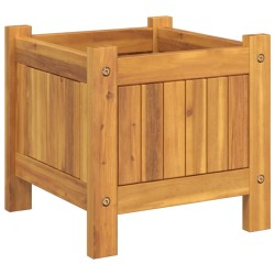 Jardinière avec doublure 31x31x30 cm bois massif d'acacia 