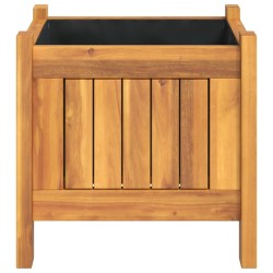 Jardinière avec doublure 31x31x30 cm bois massif d'acacia 