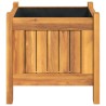 Jardinière avec doublure 31x31x30 cm bois massif d'acacia 