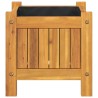 Jardinière avec doublure 31x31x30 cm bois massif d'acacia 