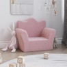 Canapé pour enfants rose peluche douce 