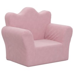 Canapé pour enfants rose peluche douce 
