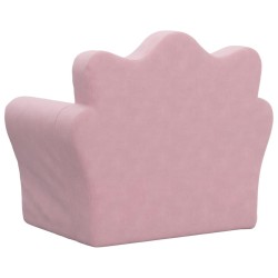 Canapé pour enfants rose peluche douce 