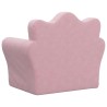 Canapé pour enfants rose peluche douce 