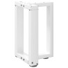 Pieds de table basse en T, 2 pièces, blanc, 28 x 25 x (42-43) cm, acier 