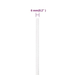Corde de bateau Blanc complet 6 mm 250 m Polypropylène 