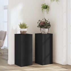 Supports pour plantes 2 pcs noir 30x30x70 cm bois d'ingénierie 