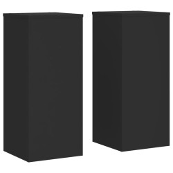 Supports pour plantes 2 pcs noir 30x30x70 cm bois d'ingénierie 