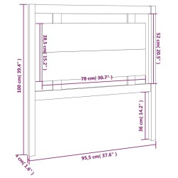 Tête de lit 95,5x4x100 cm Bois massif de pin 