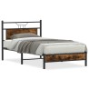 Cadre de lit sans matelas chêne fumé 107x203 cm bois ingénierie 