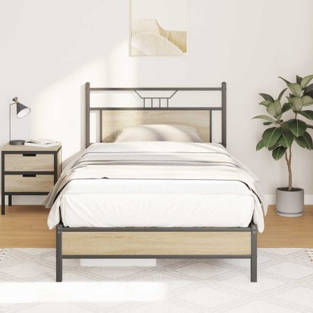Cadre de lit sans matelas chêne sonoma 107x203 cm 