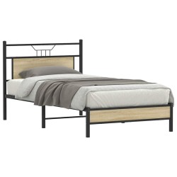 Cadre de lit sans matelas chêne sonoma 107x203 cm 