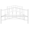 Cadre de lit métal sans matelas et pied de lit blanc 107x203 cm 