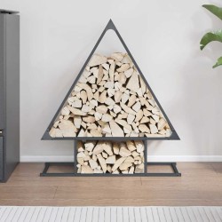 Portant de bois chauffage anthracite 80x25x90 cm 