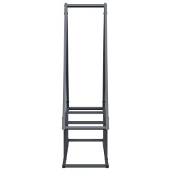 Portant de bois chauffage anthracite 80x25x90 cm 