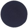 Napperons 6 pcs Bleu marine Plain 38 cm Rond Coton  