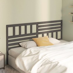 Tête de lit Gris 186x4x100 cm Bois massif de pin 