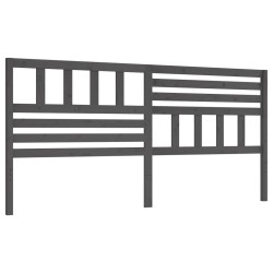 Tête de lit Gris 186x4x100 cm Bois massif de pin 