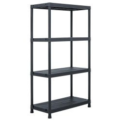Étagère de rangement Noir 100 kg 60x30x138 cm Plastique 