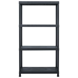 Étagère de rangement Noir 100 kg 60x30x138 cm Plastique 