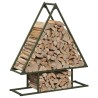 Portant de bois chauffage vert olive 80x25x90 cm 