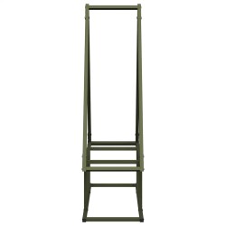 Portant de bois chauffage vert olive 80x25x90 cm 