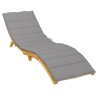Coussin de chaise longue gris 200x70x3 cm tissu oxford 
