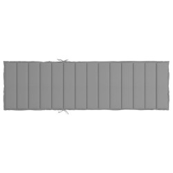 Coussin de chaise longue gris 200x70x3 cm tissu oxford 