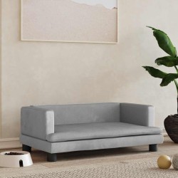 Lit pour chien gris clair 80x45x30 cm velours 
