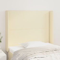 Tête de lit avec oreilles Crème 83x16x118/128 cm Similicuir 