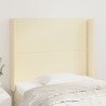 Tête de lit avec oreilles Crème 83x16x118/128 cm Similicuir 