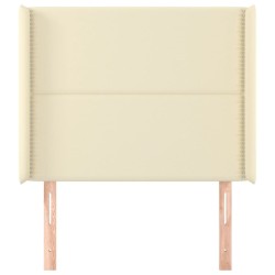 Tête de lit avec oreilles Crème 83x16x118/128 cm Similicuir 