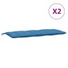 Coussins de banc de jardin lot de 2 bleu mélangé tissu 