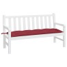 Coussin de banc de jardin rouge bordeaux 150x50x7 cm 