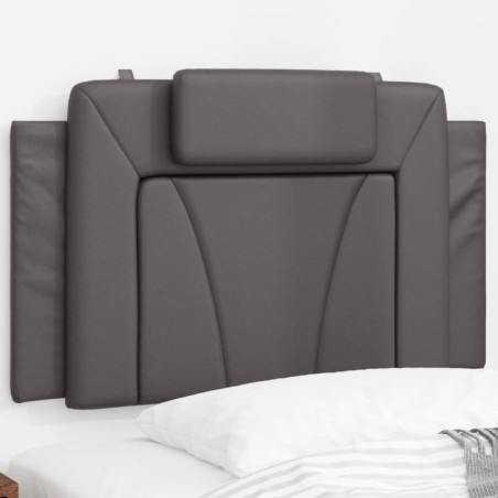 Coussin de tête de lit gris 90 cm similicuir 