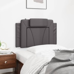 Coussin de tête de lit gris 90 cm similicuir 