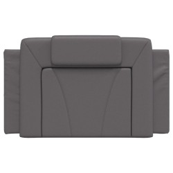 Coussin de tête de lit gris 90 cm similicuir 